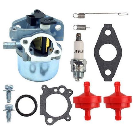 Kit carburateur, filtre à carburant, ressort et bougie d'allumage pour tondeuse à gazon MRS 6,25 CV/6,75 CV (675/190 cm³).