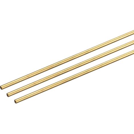 Brass Tube, 1mm OD 0.2mm Wall Thickness 250mm Length Round Pipe Tube for Industry, DIY Projects 3pcs (1/5)
