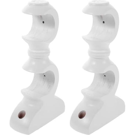Lot de 2 Support Mural pour Tringle à Rideaux Double, en Bois (1/5)