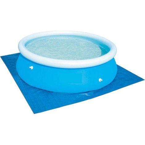TAISHENGDA-Tapis de sol pour piscine round, Bâche protection sol, bâche de Sol Pliable pour Piscine à ossature, pataugeoire, Bain à remous, bleu, 396x396cm (1/5)