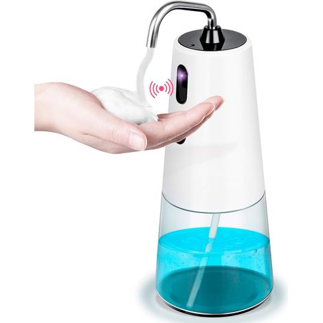 Distributeur de savon mousse,distributeur de savon à capteur de mouvement infrarouge sans contact,rechargeable par USB,250ml/8 oz,pour cuisine salle de bain Hôtel restaurant bureau hôpital-Fei Yu (1/5)