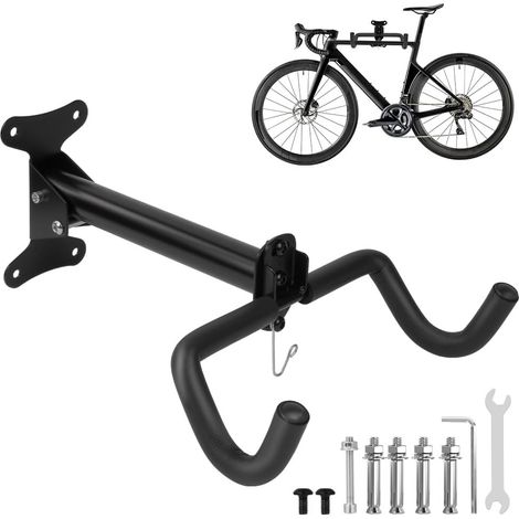 Support Mural pour Vélo, Angle Réglables Support de Vélo Mur Support de Vélo Pliable Avec Rembourrage et Crochet Pour Casque pour une Utilisation en Intérieur et en Garage (1/5)