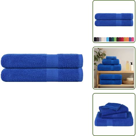 Handtücher 2 Stk. Blau 100x200 cm 360 g/m² 100% Baumwolle - Handtuch - Handtücher - Strandtuch - Badetuch (1/5)