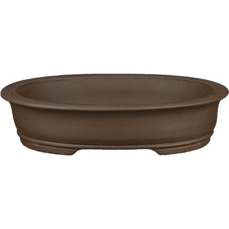 Vaso per bonsai ovale in gres 18,5x14,5x4 cm - XM007