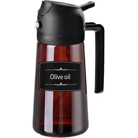 2 dans 1 verre distributeur d'huile et vaporizer 16 oz 470 ml leakproof olive huile vaporizer bouteille pour cuisson (1/5)