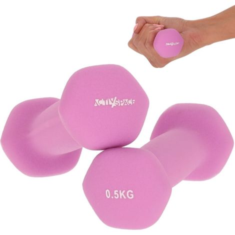 Mancuernas de 2 x 0,5 kg para ejercicios - pesas de neopreno