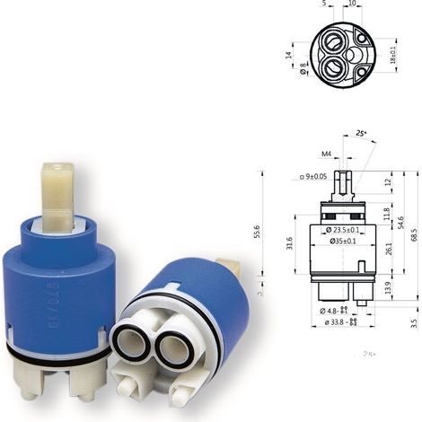 Cartuccia ceramica n.059 mod. "Kerox mix K35B" 818000PBK35B