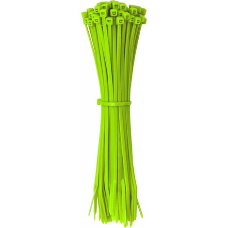 ERKO Fascette plastica verde chiaro verde lime 200 x 3,6 mm 100 pezzi, per etichettatura, giardinaggio, decorazione, corte (1/5)