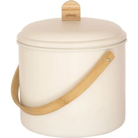 Seau à Compost 7 L Crème - Pebbly (1/4)