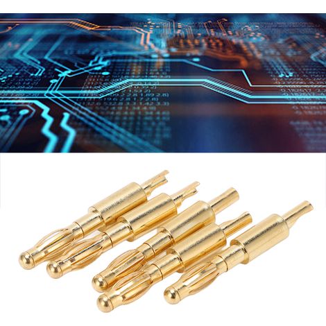 Connecteur banane 4,0 mm 21.210, moulé par injection, soudable, en cuivre pur plaqué or, pour lanterne. (1/5)