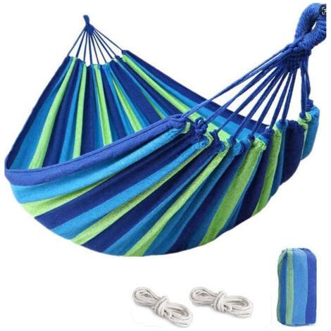 Outdoor-Camping-Hängematte, tragbare Hängematte aus Segeltuch, leicht, mit baumfreundlichen Gurten, Tragetasche, perfekt für Garten, Balkon, Terrasse, Strand, Wandern, 19080