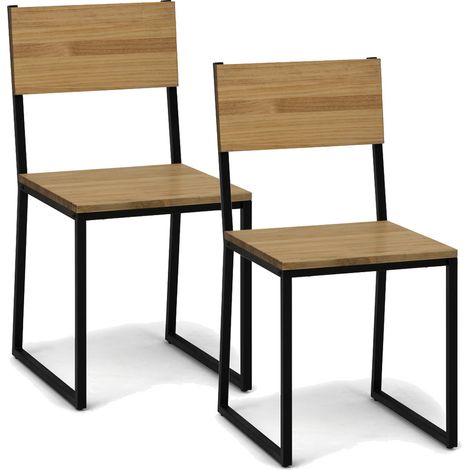Pack 2Ud. Sillas Desmontables Oxford ECO Negra en madera maciza de pino acabado vintage estilo industrial Box Furniture (1/5)