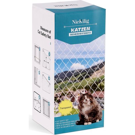 Filet de Balcon Protection sans Perçage, 8x3m Filet de Protection Chat Transparent pour Sécuriser Les Balcons, Terrasses, Fenêtres, Lucarnes et Portes (1/5)