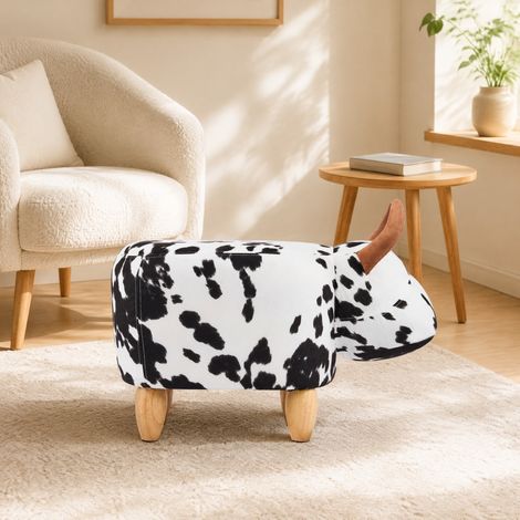 Hocker im Kuh-Design als Fußhocker 62x35x36 cm OKMYHOME (1/5)