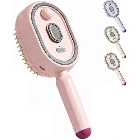 Brosse lissante vapeur électrique 2026, rechargeable (avec picots anti-nœuds), antistatique, utilisable sur cheveux secs ou mouillés. (1/5)