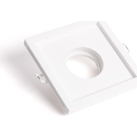 Aro Downlight Integración Escayola/Pladur para Bombilla LED GU10 / GU5.3  Corte 125x125 mm UGR17 Blanco