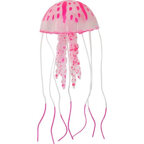 3 méduses artificielles Divers accessoire de portail, silicone souple, 13 x 5,5 x 5,5 cm, effet lumineux sous éclairage actinique, pour aquarium eau douce ou salée (1/5)