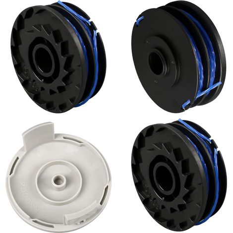 Bobine de Fil pour Ryobi RAC123 5132002670 débroussailleuse, 1,6 mm x 8,3 m Bobine de Fil de Rechange pour RLT4027 RLT4125, RLT5027, RLT6030, RLT5127, RLT6130 (3 bobines + 1 Couvercle)