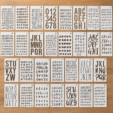 30 Pièces Pochoir Lettre Alphabet Chiffre Réutilisables, 18 x 10cm Pochoir Alphabet, Pochoirs pour Peinture, Pochoirs de Calligraphie, pour Peinture de Scrapbooking et Bricolage (1/5)