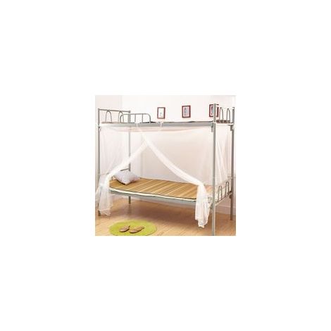 Mosquitera cuadrada de malla para cama individual, fibra de poliéster, mosquitera para dormitorio con correas de sujeción para una fácil instalación.