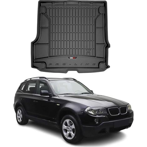 Tapis de Coffre 3D TPE Premium Compatible avec BMW X3 E83 2003-2010 - Bac de Protection de Coffre Intérieur antidérapant Revêtement de Coffre Bords Hauts pour Voiture Noir