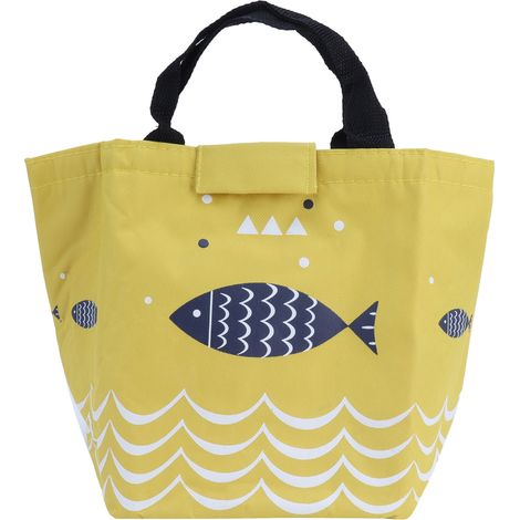Sac de rangement pour boîte repas, sac isotherme portable et élégant pour pique-nique, camping extérieur, jaune