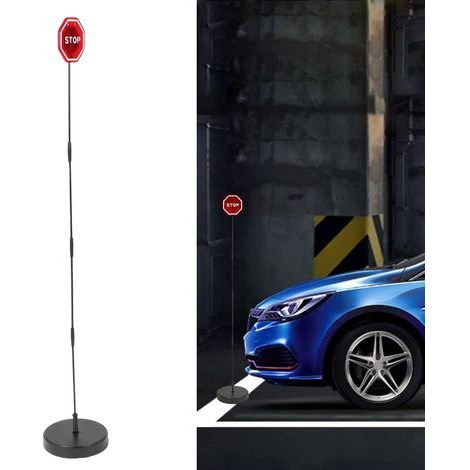 LED Stop Sign for Garage - Adjustable Height 130 cm, Flashing Light, Parking Assistant for Vehicles (1/5)