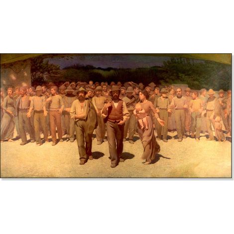 Lupia - Quadro su Tela il Meglio dell'Arte, 45x75 cm IL QUARTO STATO - PELLIZZA DA VOLPEDO, Riproduzione d'Arte su Tela, Montato su Telaio in Legno 3 cm, Made in Italy (1/4)