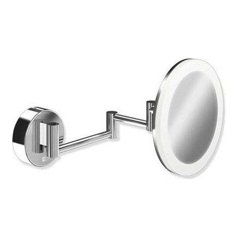 Espejo cosmético LED. round verchr .. Ampliación de 5 pliegues Doble luz