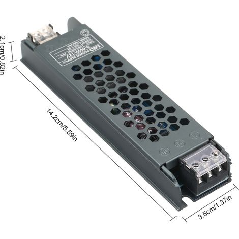 Adaptateur secteur ultra-mince pour ruban LED, transformateur AC190V-240V vers DC 12V 5A 60W, convertisseur de puissance à découpage pour usage intérieur (1/3)
