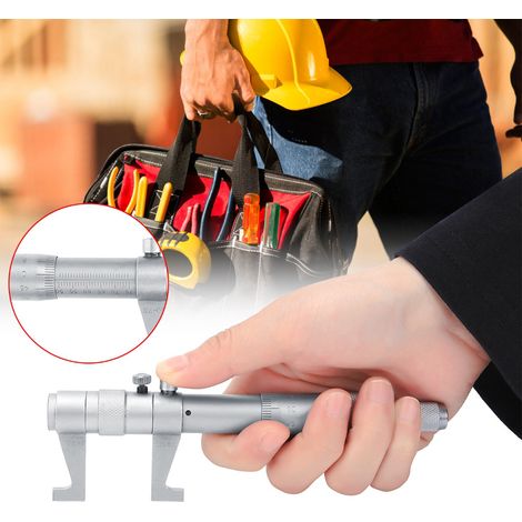 Micromètre d'intérieur en acier inoxydable, outil de mesure de haute précision avec tête en alliage 25‑50 mm/50‑75 mm (1/5)