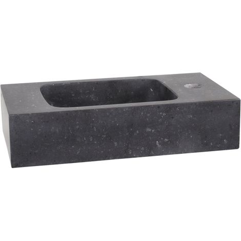 Differnz Bombai lave-mains 40x22x9cm pierre naturelle noire (1/2)