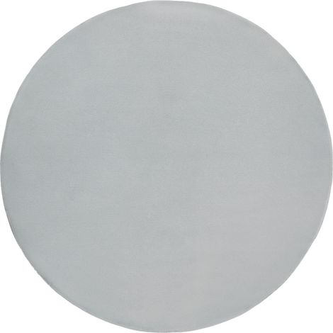 Tapis Moderne en Fausse Fourrure 160 x 160 cm à Poils Longs Rond Accessoire Bureau Couloir Gris Clair Vantira (1/5)