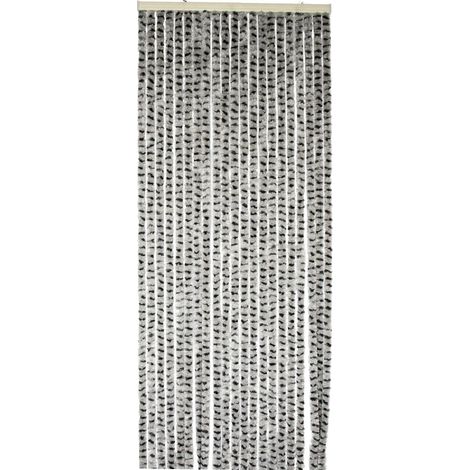 Werka Pro – Rideau chenille gris clair et anthracite 90 x 220 cm – Fibres synthétiques – Traitement anti UV – Installation facile avec anneaux de suspension - PRO 90 X