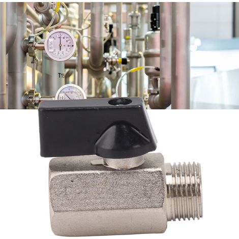 Robinet à Gaz Type Bille Mâle/Femelle Brossé en Cuivre Épais pour Eau Potable Domestique 3/8 Inch (1/5)