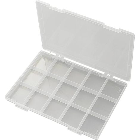 TRU COMPONENTS EKB-103 Scatola minuteria (L x L x A) 285 x 209 x 23 mm Scomparti: 15 suddivisione fissa Contenuto 1 pz.