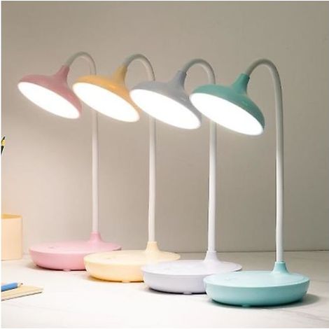 Flexible Schreibtischlampe mit 20 LEDs, Nachttischlampe, Leselampe, dimmbar, USB-aufladbar, blau. (1/5)