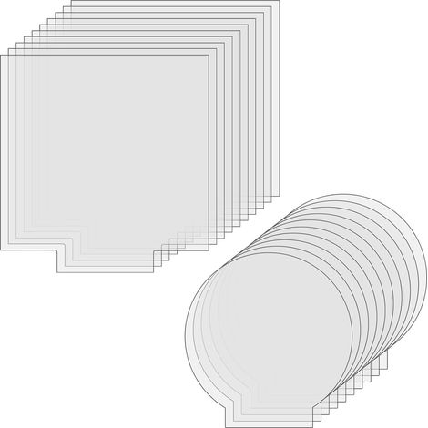 Lot de 20 plaques plexiglass transparentes 2mm - 10 carrées 15x15cm + 10 rondes 12cm - Pour base LED, panneaux, peinture, gravure (1/5)