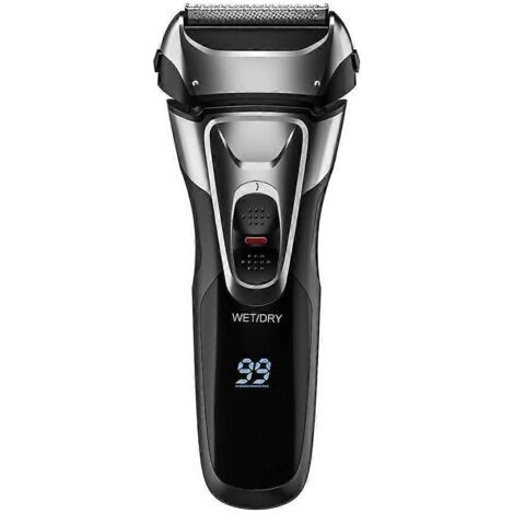Rechargeable 3D electric shaver for men, washable, wet or dry, for face and beard, powerful and precise