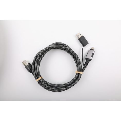 DEXLAN Cordon RJ45 carte réseau USB-C/A intégré - 2m (DEX-310702)
