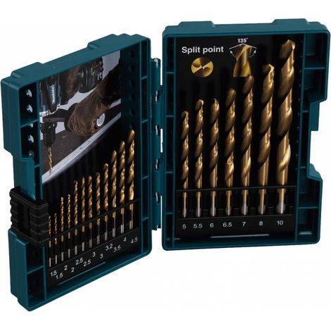 MAKITA 19PC HSS-TIN METAL DRILL BIT SET