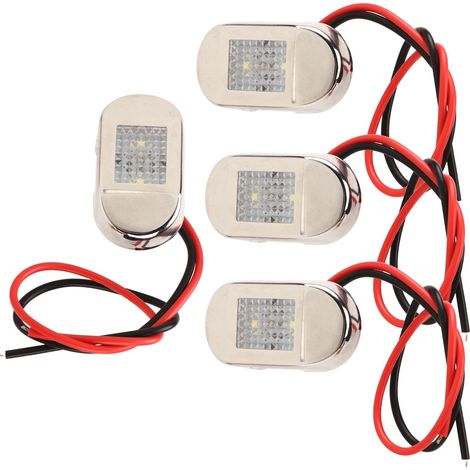 Lot de 4 feux de position latéraux LED 12V IP68 étanches, universels, pour la pêche de nuit, camping-car, yacht, camion, caravane (1/5)
