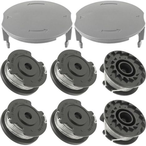 Spulen F016800569/F016800385, Länge 4 m Ø 1,6 mm für Bosch EasyGrassCut Akku-Rasentrimmer 23/26/18/18-230/18-260/18-26 und Spulenabdeckung F016F05320 (6 Spulen + 2 Abdeckungen) (1/4)