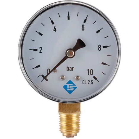 Air Manomètre Manomètre Hydraulique Eau Manomètre 1/4 Pouce NPT 0-10 Bar Manomètre (1/4)