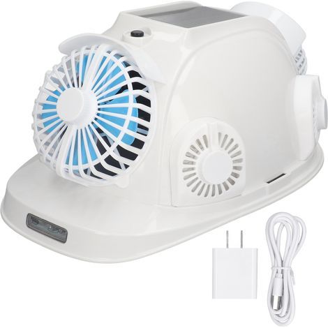 Solar-Schutzhelm mit 6 Lüftern, Bluetooth-Smart-Kühlung, Anrufannahme, robustem Hartschalen-Design für Baustellen, US-Stecker 100–240 V (1/5)