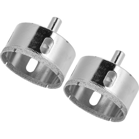 2 Forets Diamantés à Tige Ronde Scie Cloche 60mm pour Verre, Marbre, Céramique et Carrelage (1/5)
