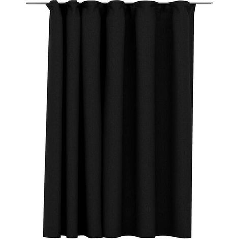 Rideaux occultants en lin avec crochets gris anthracite, mesurant 290 x 245 cm. (1/5)