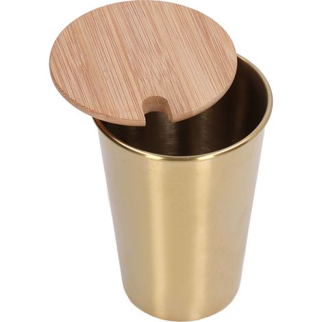 500 ml Edelstahl-Bierkrug mit Deckel, einwandiger Wasserbecher, ideal für den Außenbereich, für Zuhause und Partys, Gold (1/5)