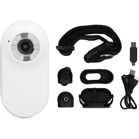Collare per animali domestici con telecamera, obiettivo a 120 gradi, connessione OTG, registrazione video, regolabile, magnetico, per gatti, sport all'aria aperta, colore bianco. (1/5)