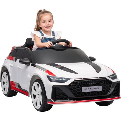 AIYAPLAY coche eléctrico niños audi rs 6 avant gt 12v con mando a distancia 2,4 g motor doble arranque progresivo suspensión mp3 bocina y faros blanco (1/5)